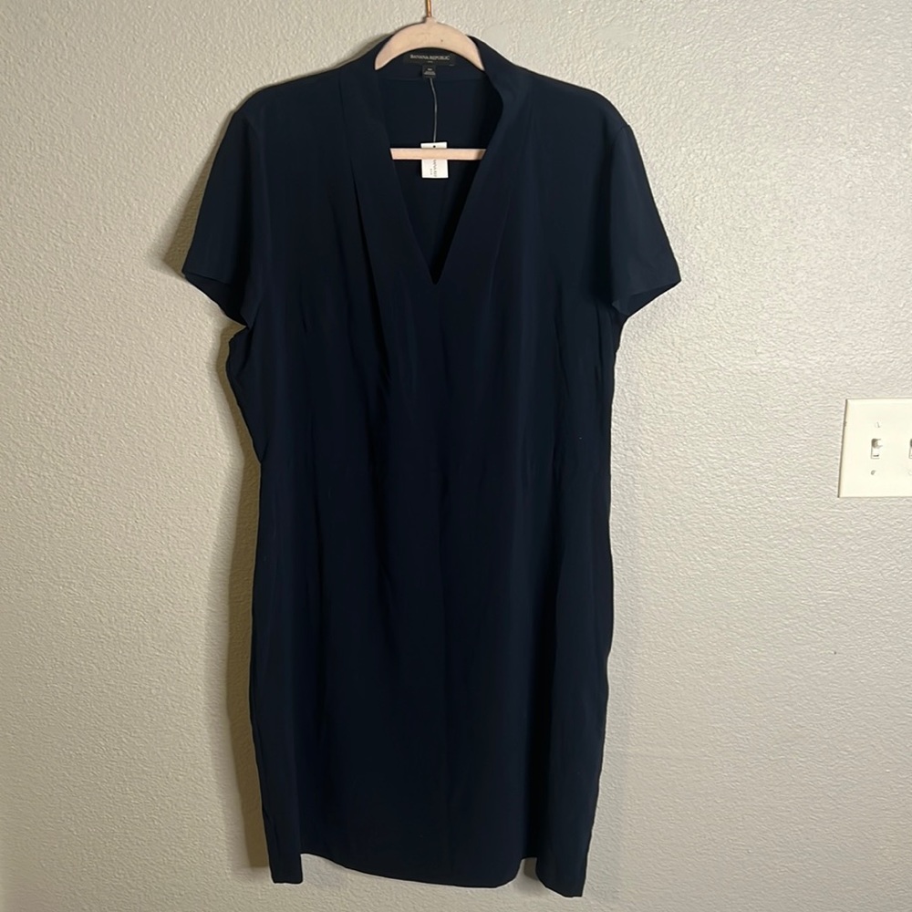Navy Dress w/ side Zipper - NWT